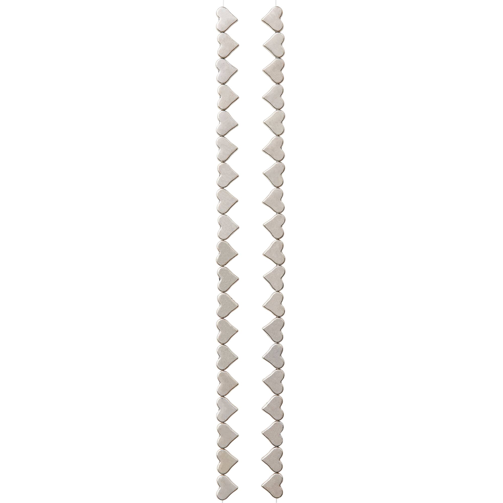 Silver Metal Heart Beads, 6mm by Bead Landing™